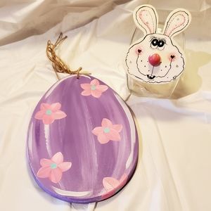 Easter Egg and Bunny candy jar decor hand painted